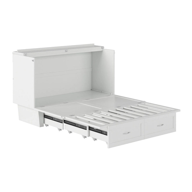 Monroe Queen Murphy Bed Chest with Mattress and Built-In Charger