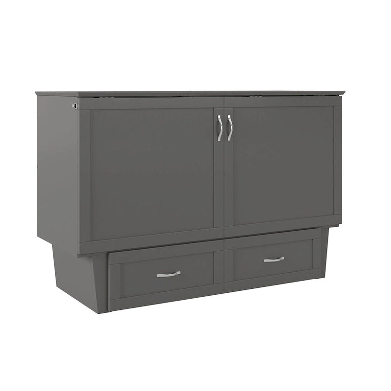 Monroe Queen Murphy Bed Chest with Mattress and Built-In Charger