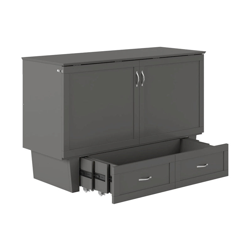 Monroe Queen Murphy Bed Chest with Mattress and Built-In Charger