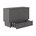 Monroe Queen Murphy Bed Chest with Mattress and Built-In Charger