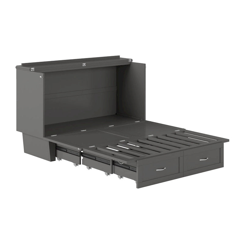 Monroe Queen Murphy Bed Chest with Mattress and Built-In Charger