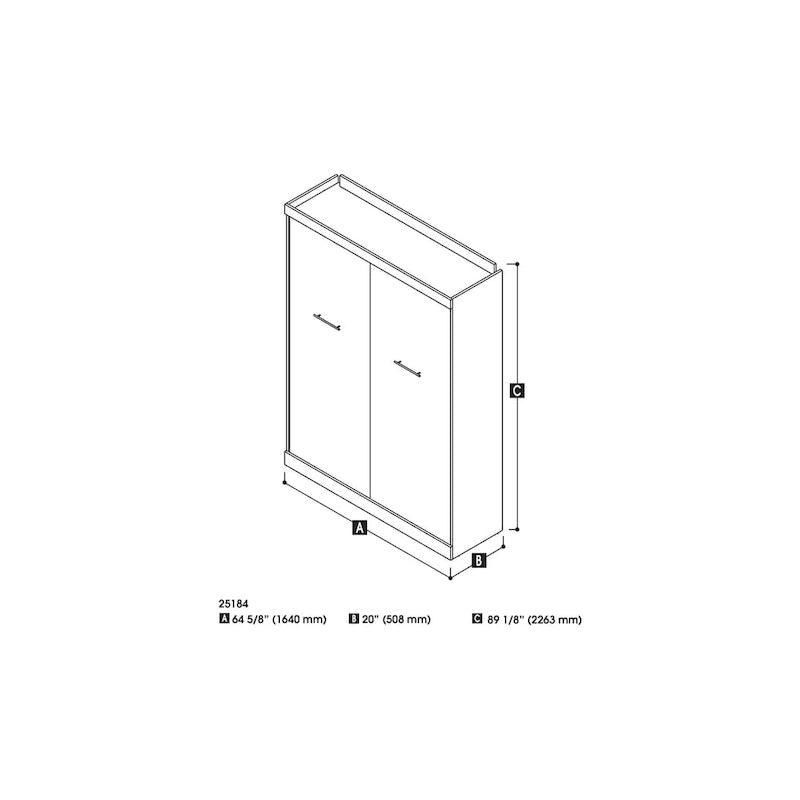 Nebula 65W Queen Murphy Bed, Space-Saving Wall Bed by Bestar