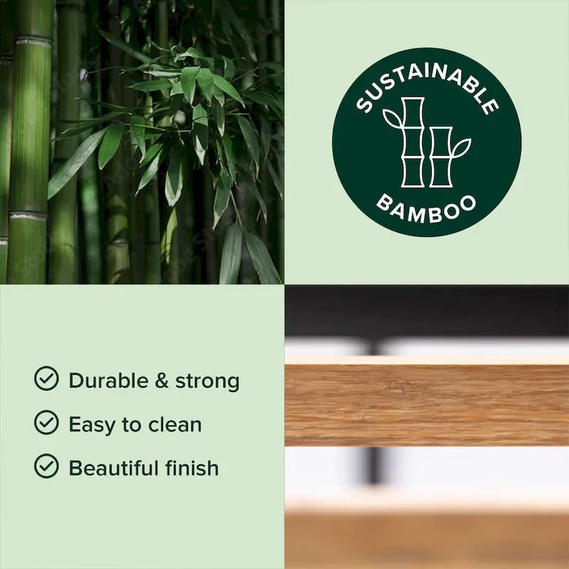 Priage by ZINUS Black Metal SmartBase 14 Inch Essential Mattress Foundation with Bamboo Slats
