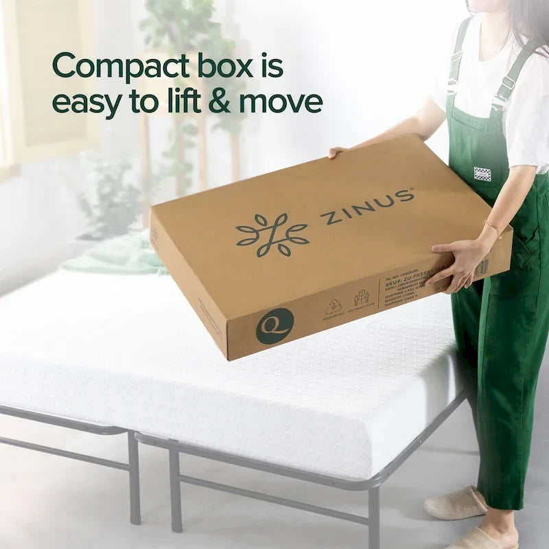 Priage by ZINUS Black Metal SmartBase 14 Inch Essential Mattress Foundation with Bamboo Slats