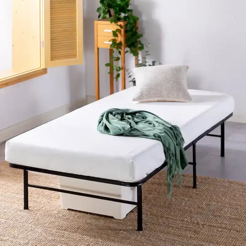 Priage by ZINUS Black Metal SmartBase 14 Inch Essential Mattress Foundation with Bamboo Slats
