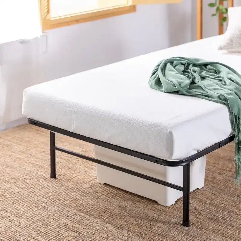 Priage by ZINUS Black Metal SmartBase 14 Inch Essential Mattress Foundation with Bamboo Slats