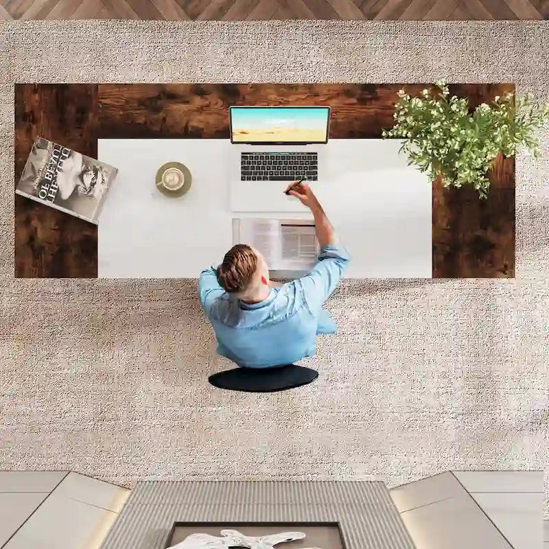 63 Office Executive Computer Writing Desk: Storage Shelf, Modern Simple Workstation