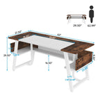 63 Office Executive Computer Writing Desk: Storage Shelf, Modern Simple Workstation