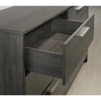 Roundhill Furniture Ioana 187 Queen 6-pc. Antiqued Grey Wood Bedroom Set