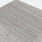 DH BASIC Mid-Century Modern Distressed Grey 2-Drawer Nightstand with Knobs by Denhour