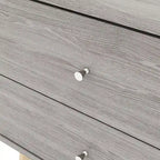 DH BASIC Mid-Century Modern Distressed Grey 2-Drawer Nightstand with Knobs by Denhour