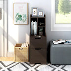 DH BASIC Contemporary 2-Drawer Nightstand with Shelf by Denhour