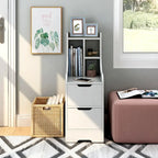 DH BASIC Contemporary 2-Drawer Nightstand with Shelf by Denhour