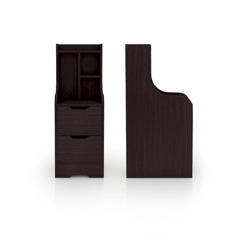 DH BASIC Contemporary 2-Drawer Nightstand with Shelf by Denhour
