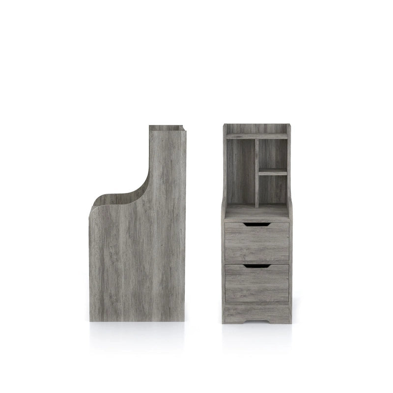 DH BASIC Contemporary 2-Drawer Nightstand with Shelf by Denhour