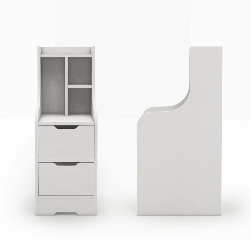 DH BASIC Contemporary 2-Drawer Nightstand with Shelf by Denhour