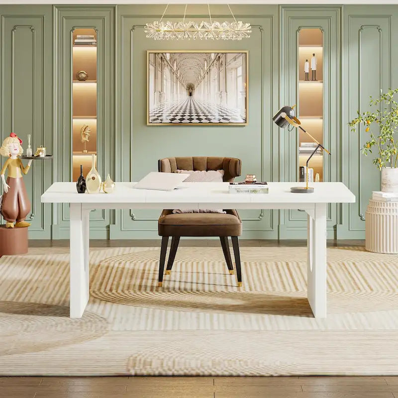 Modern Office Executive Desk, 70.9 Large Computer Desk Conference Table for Meeting