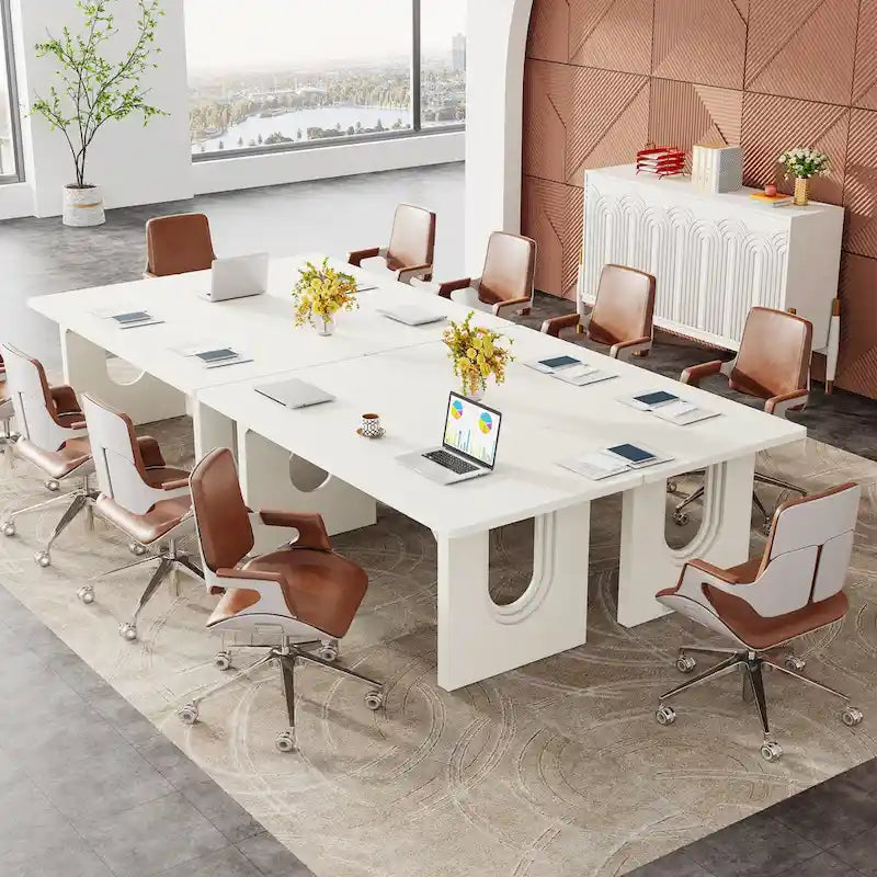 Modern Office Executive Desk, 70.9 Large Computer Desk Conference Table for Meeting