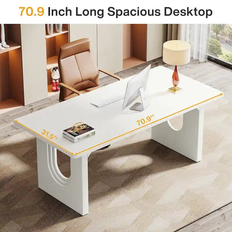Modern Office Executive Desk, 70.9 Large Computer Desk Conference Table for Meeting