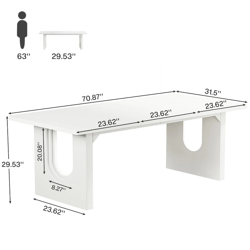 Modern Office Executive Desk, 70.9 Large Computer Desk Conference Table for Meeting