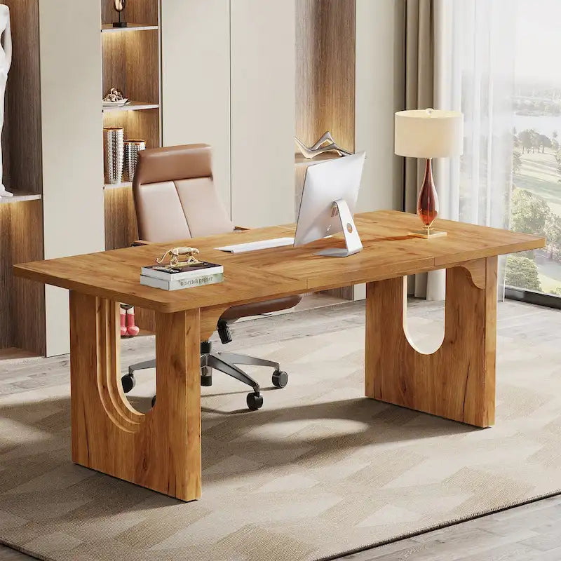 Modern Office Executive Desk, 70.9 Large Computer Desk Conference Table for Meeting