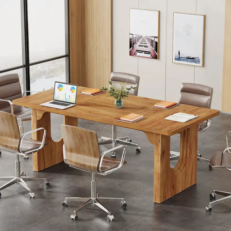 Modern Office Executive Desk, 70.9 Large Computer Desk Conference Table for Meeting