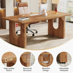 Modern Office Executive Desk, 70.9 Large Computer Desk Conference Table for Meeting