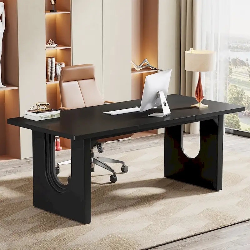 Modern Office Executive Desk, 70.9 Large Computer Desk Conference Table for Meeting