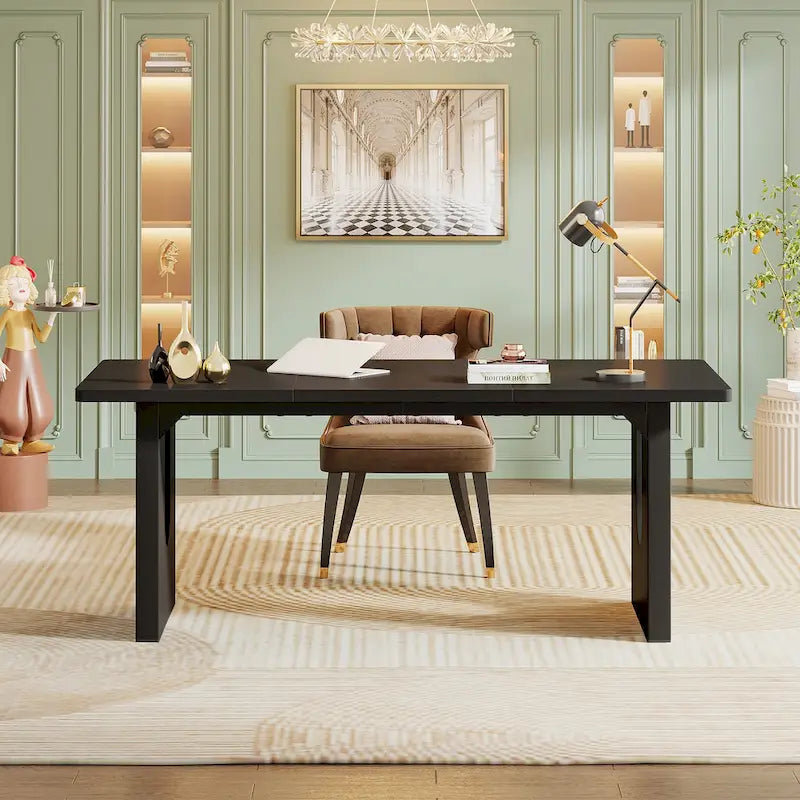 Modern Office Executive Desk, 70.9 Large Computer Desk Conference Table for Meeting