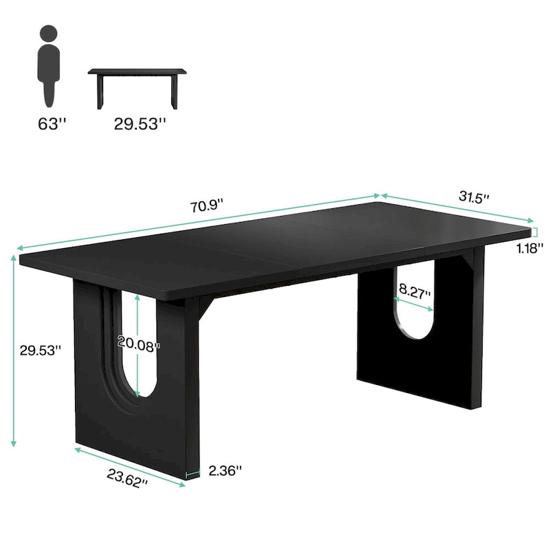 Modern Office Executive Desk, 70.9 Large Computer Desk Conference Table for Meeting