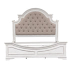 Magnolia Manor Upholstered Bed, Dresser and Mirror, and Nightstand Set