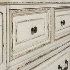 Magnolia Manor Upholstered Bed, Dresser and Mirror, and Nightstand Set