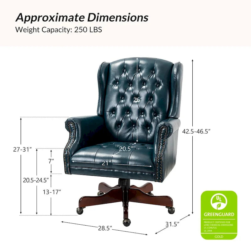 Maximiliano Modern Swivel Executive Chair with Tufted Back by HULALA HOME