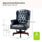 Maximiliano Modern Swivel Executive Chair with Tufted Back by HULALA HOME
