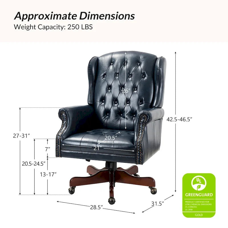 Maximiliano Modern Swivel Executive Chair with Tufted Back by HULALA HOME