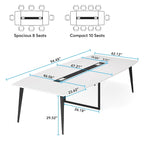 8FT Conference Table,Boat Shaped Meeting Table with Rectangle Grommet