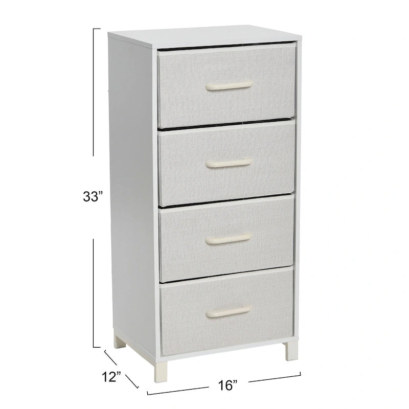 Household Essentials Dresser Tower Chest with 4 Storage Drawers