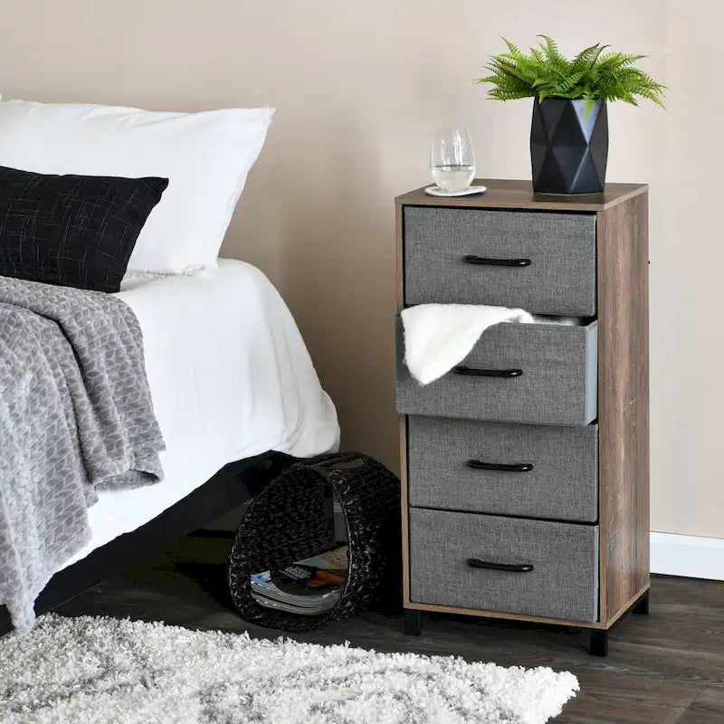 Household Essentials Dresser Tower Chest with 4 Storage Drawers