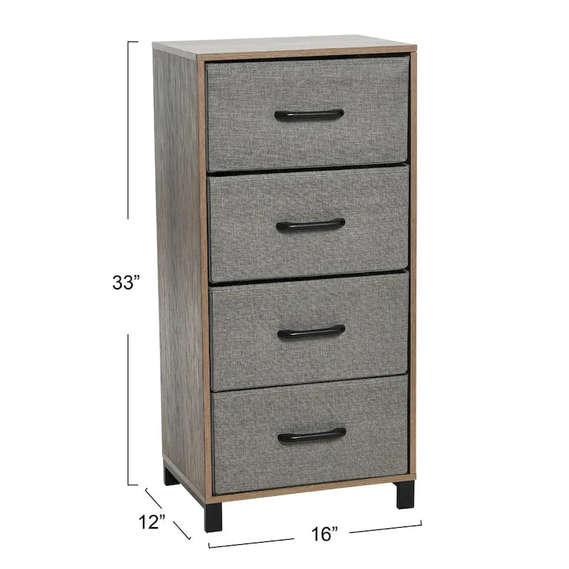 Household Essentials Dresser Tower Chest with 4 Storage Drawers