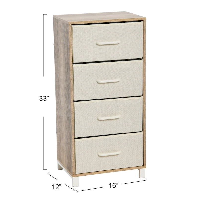 Household Essentials Dresser Tower Chest with 4 Storage Drawers
