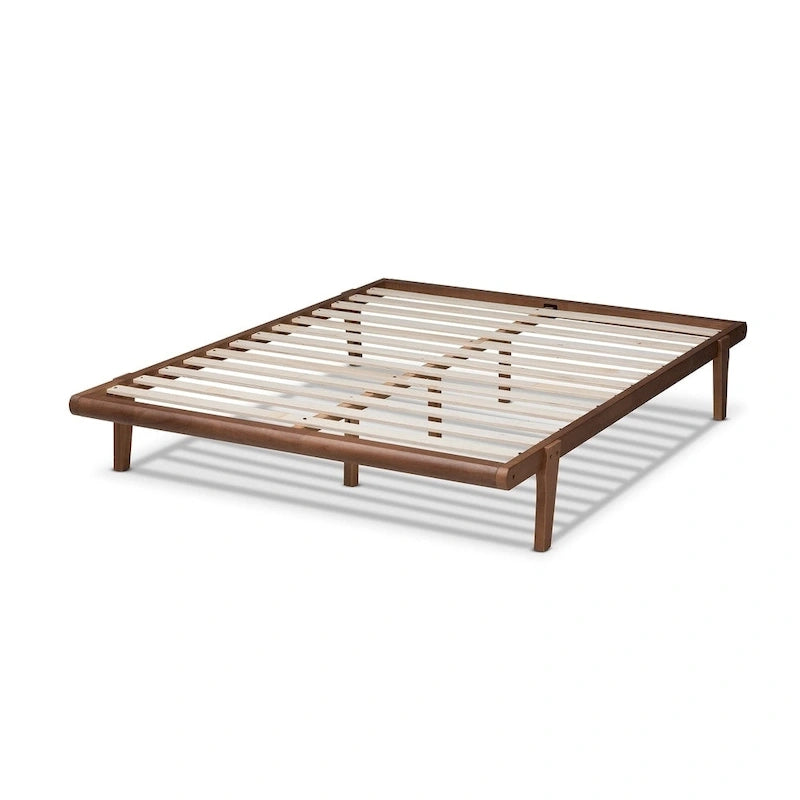 Carson Carrington Ulva Walnut Wood Platform Bed Frame
