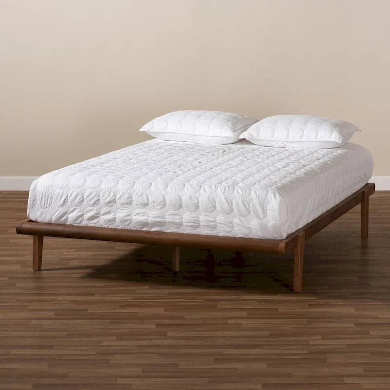 Carson Carrington Ulva Walnut Wood Platform Bed Frame