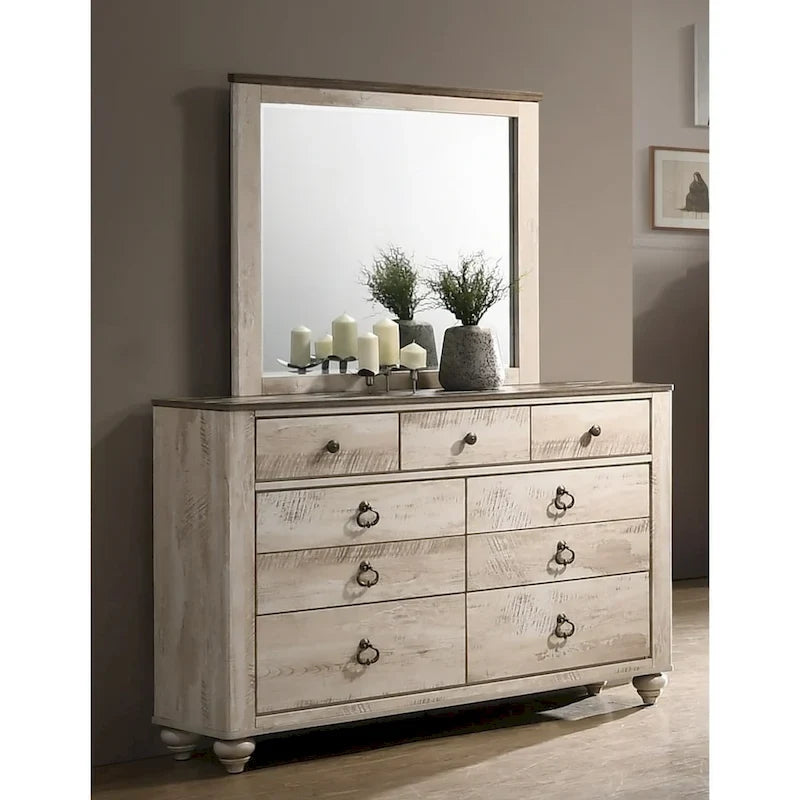 Roundhill Furniture Imerland 5-pc. Contemporary King-sized Whitewashed Bedroom Set