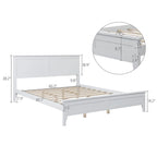 Modern White Solid Wood Queen Platform Bed