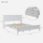 Modern White Solid Wood Queen Platform Bed