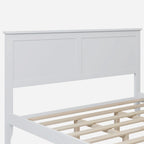Modern White Solid Wood Queen Platform Bed
