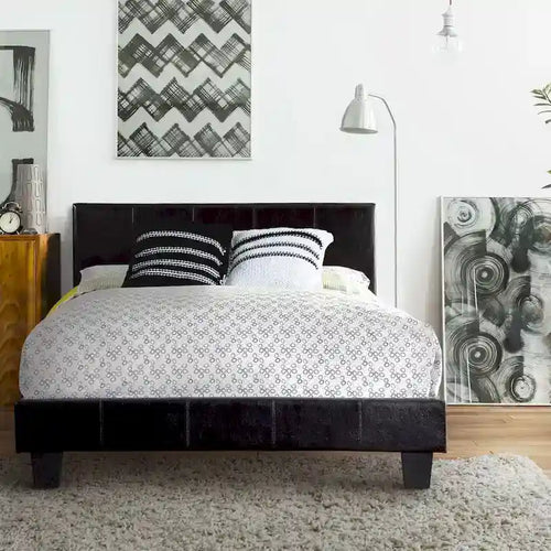 Anita I Contemporary Faux Leather Upholstered Platform Bed