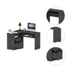 FM Furniture Raleigh L-Shaped Desk with Two Drawers, One Shelf and CPU Storage