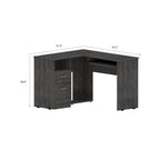 FM Furniture Raleigh L-Shaped Desk with Two Drawers, One Shelf and CPU Storage