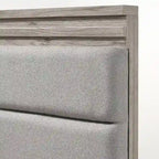 Roundhill Furniture Alvear Wallbed Bed with White LED Lights, Dresser, Mirror, and 2 Nightstands, Weathered Gray